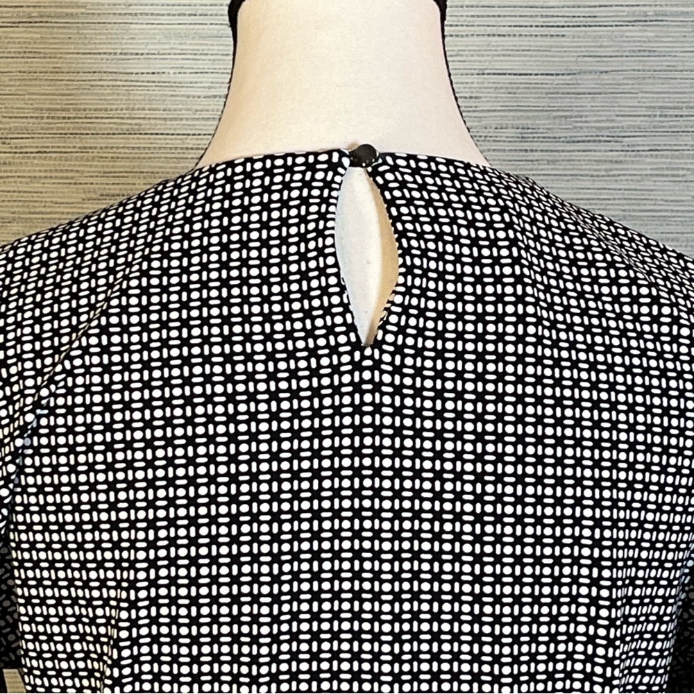 J. McLaughlin Black White Catalina Cloth Catalyst Dress Women’s Medium Pockets - Picture 6 of 9